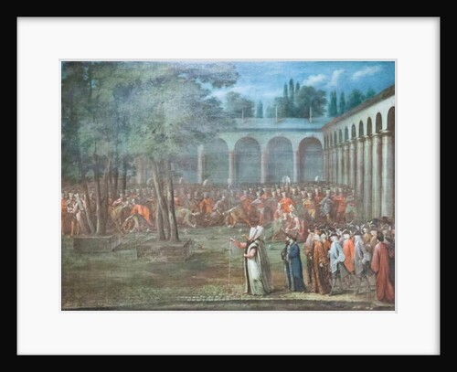 The ambassadorial delegation passing through the second courtyard of the Topkapi Palace, 1725 by Jean Baptiste Vanmour