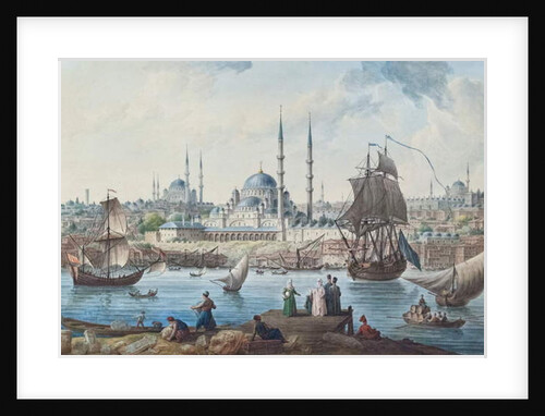 Yeni Camii and the port of Istanbul, 1789 by Jean-Baptiste Hilair