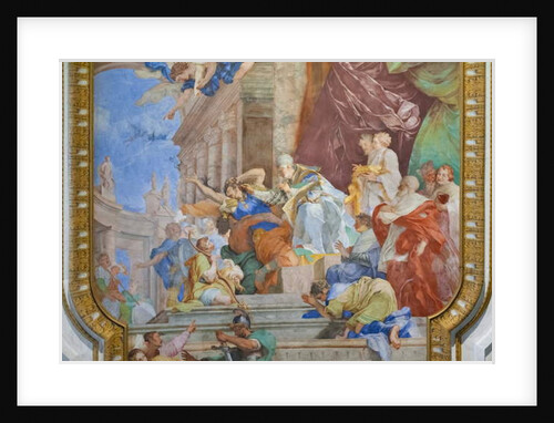 The miracle of the chains in the center of the coffered, detail, 1706 by Giovanni Battista Parodi