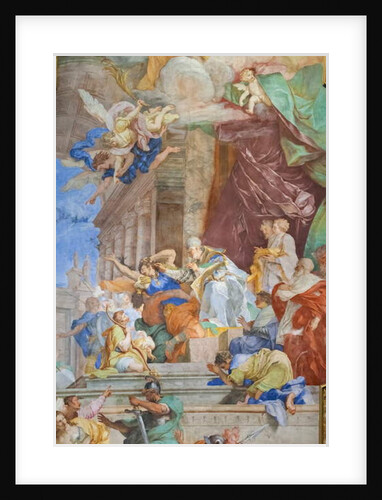 The miracle of the chains in the center of the coffered, detail, 1706 by Giovanni Battista Parodi