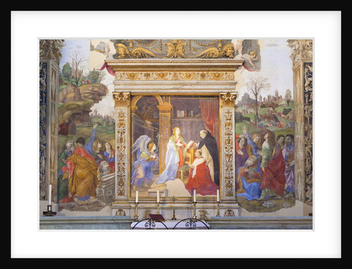 The Annunciation, altarpiece of the Carafa Chapel, 1488-93 by Filippino Lippi