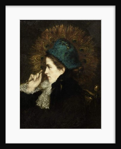 Lady with Peacock Fan, 1882 by Charles C. Burleigh