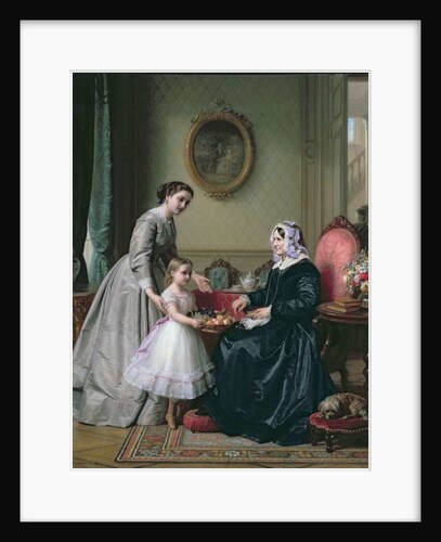 Interior at 'The Chestnuts' Wimbledon, Grandmother's birthday, by J.L. (1811-88) Dyckmans