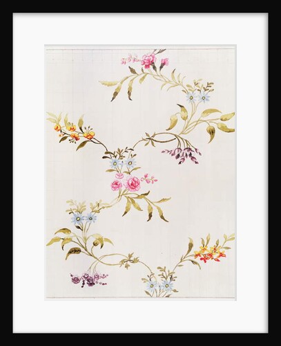 Floral design of carnations and roses for a silk material to be woven at Spitalfields by Anonymous
