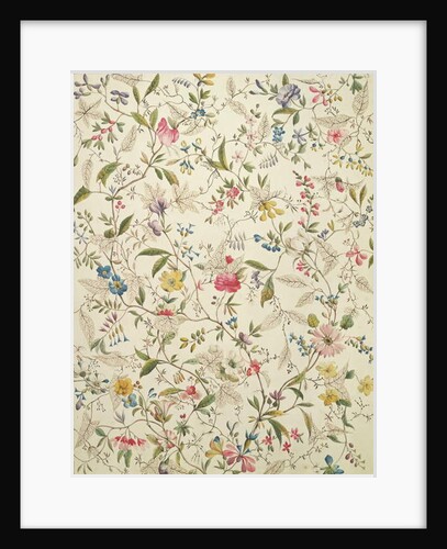 Wild flowers design for silk material, c.1790 by William Kilburn