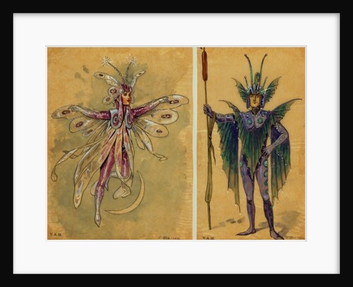 Two costume designs for fairies by C. Wilhelm