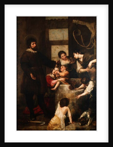 St. Isidore saves a child that had fallen in a well, 1646-48 by Alonso Cano