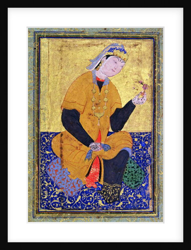 Portrait of Hamida Banu Begum, holding a seal by Persian School