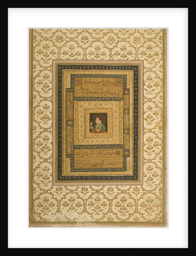 Jahangir holding a picture of the Madonna, inscribed in Persian: Jahangir Shah, Moghul, 1620 by Indian School