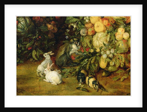 The Virgin and child in a garland of fruit and flowers, detail of animals, c.1614-18 by Jan & Rubens P.P. Brueghel