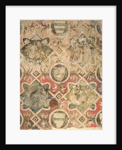 Fragment of a fresco decorated with coats of arms by School Italian