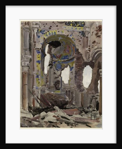 Bombed Out Interior of Albert Church, 1918 by Ernest Procter