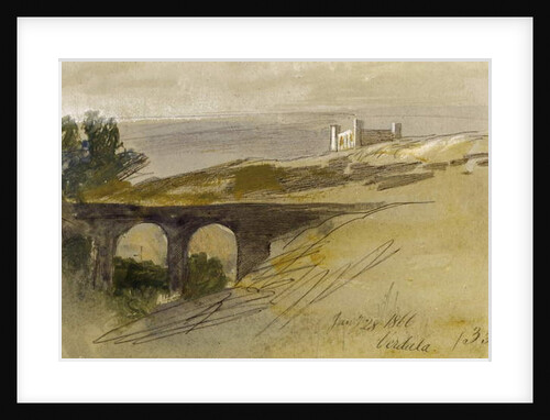 Verdala, Malta, 1866 by Edward Lear