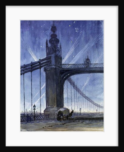 Wartime Spot Lights from Chelsea Bridge, c.1917 by Alice Maud Fanner