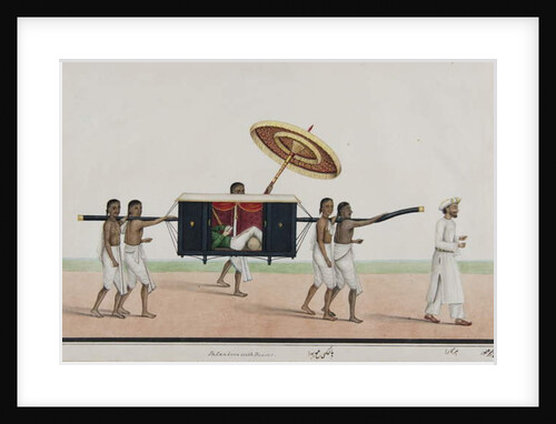 Thomas Holroyd reads in his palanquin, c.1835 by Shaik Muhammad Amir of Karraya