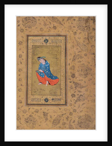 A princess in blue and orange, c.1575 by Riza-i Abbasi