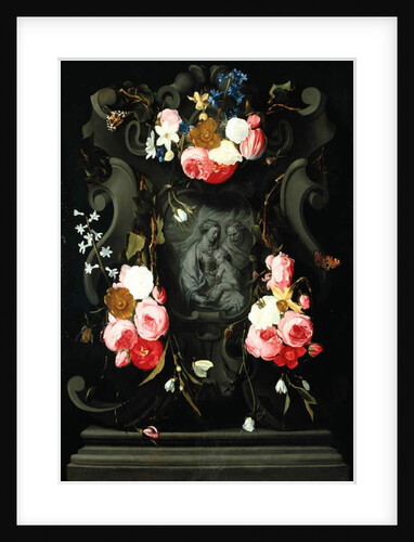 Flower Garland with the Holy Family, 1625-27 by Daniel Seghers