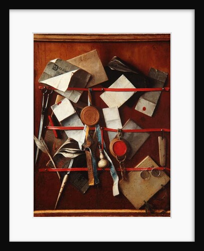 Feigned Letter Rack with Writing Implements, c.1655 by Samuel van Hoogstraten