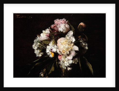 Peonies, White Carnations and Roses, 1874 by Ignace Henri Jean Fantin-Latour