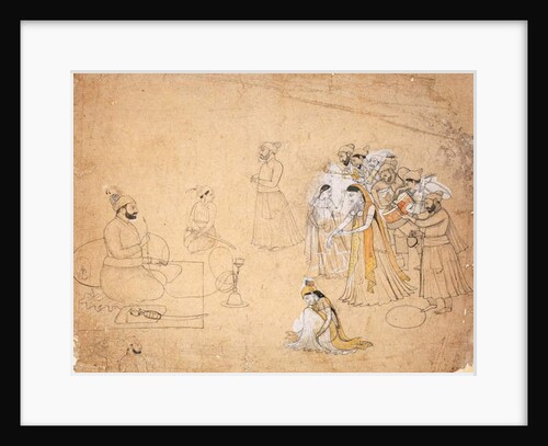 A raja entertained by dancers and musicians, c.1780 by Chajju