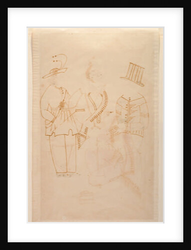 The clerk Nabin kills his wife Elokeshi with a vegetable peeler, c.1880 by Indian School