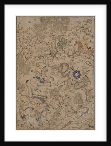 Danger in a Lion Hunt, c.1600 by Indian School