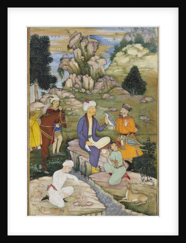 Picnicking in the course of a hunt, c.1615 by Indian School