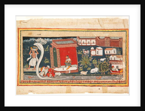 Baby Krishna is carried to safety, 1600-25 by Indian School