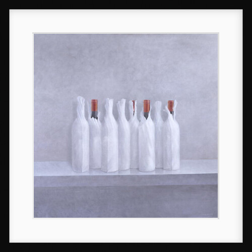 Wrapped bottles on grey, 2005 by Lincoln Seligman
