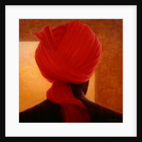 Red Turban on Amber, Deoghar by Lincoln Seligman