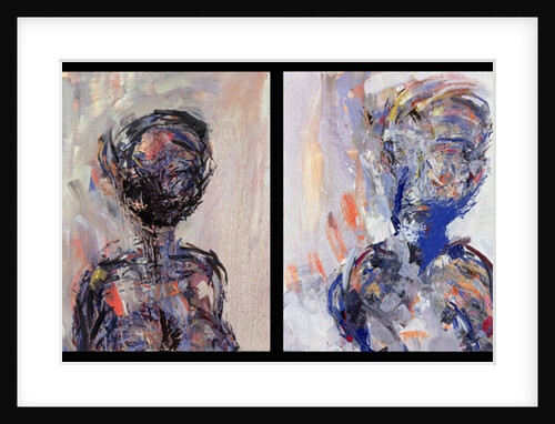 Iman and David Bowie, Diptych, 2000 by Stephen Finer