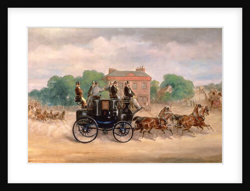 Drags of the Four-in-Hand Club passing Five Bells Tavern, New Cross by Samuel Henry Alken