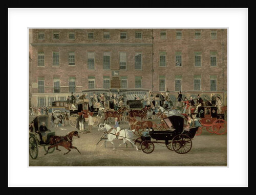 Hatchetts - the White Horse Cellar, Piccadilly, the Devonport Mail and a Barouche in the Foreground by James Pollard