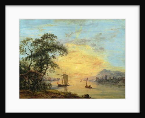A Welsh Sunset River Landscape, c.1775-1800 by Paul Sandby
