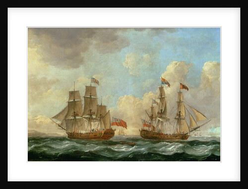 The 'Peregrine' in Two Positions off the Coast, 1766 by John the Elder Cleveley