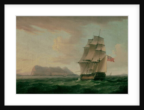 A British Man of War Before the Rock of Gibraltar by Thomas Whitcombe
