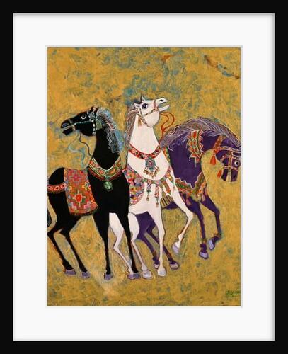 3 Horses, 1975 by Laila Shawa