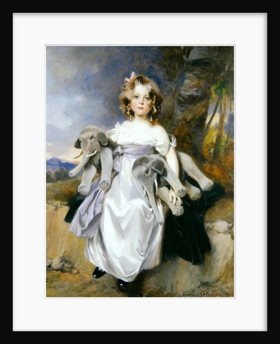 Portrait of a girl with toy elephants, 1908 by Francois Flameng