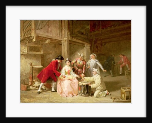 Group of musician actors gambling by Adolphe Francois Monfallet