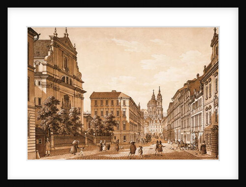 View of the Karmelitská Street towards the Church of St. Nicholas, Prague by Vincenc Morstadt