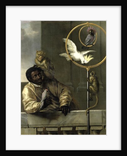 Negro with Parrots and Monkeys, 1670 by David Klocker Ehrenstrahl