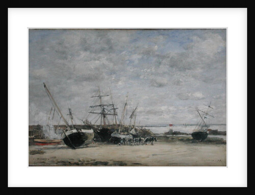 Vessels and Horses on the Shoreline by Eugene Louis Boudin
