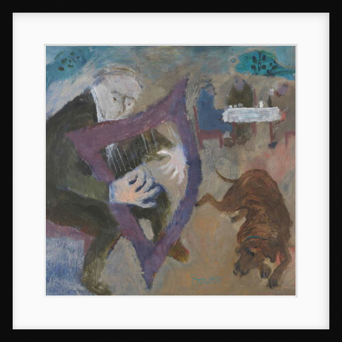 Harpist at the Greenfish Cafe, 2011 by Susan Bower