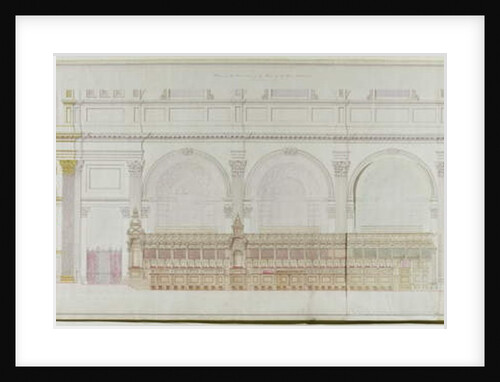 Elevation of the choir in St. Paul's Cathedral as redecorated by C.R. Cockerell 1848 by Alexander Dick Gough