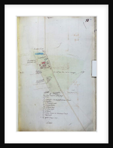 Ms 25517/1 fol.88 Map of the village of Belchamp St. Paul, 1576 by Israel Amyce