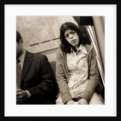 Woman sitting on a subway and staring, 2004 by Stephen Spiller