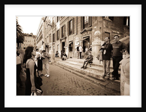 Man with spiked hair smoking and drinking, 2004 by Stephen Spiller
