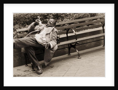Drunk man on a park bench, 2004 by Stephen Spiller
