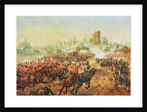 Charge of the Queens Bays against the Mutineers at Lucknow, 6th March 1858 by Henry A. Payne