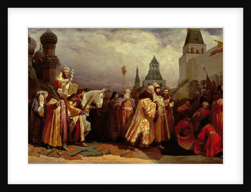 Palm Sunday at Moscow with Tsar Alexei Mikhailovich in a Patriarchal Procession, 1865 by Vyacheslav Grigorievich Shvarts